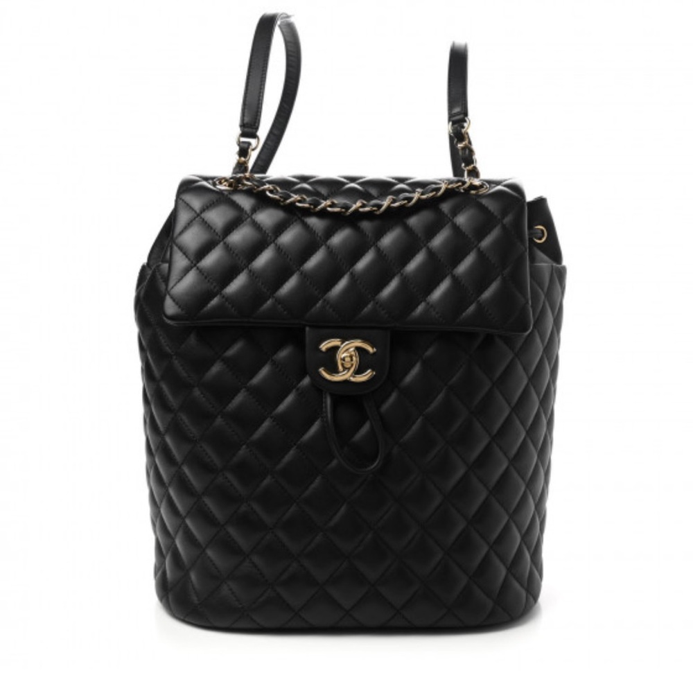 🔴 SOLD 🔴 CHANEL Black Quilted Leather Backpack with Gold Hardware
